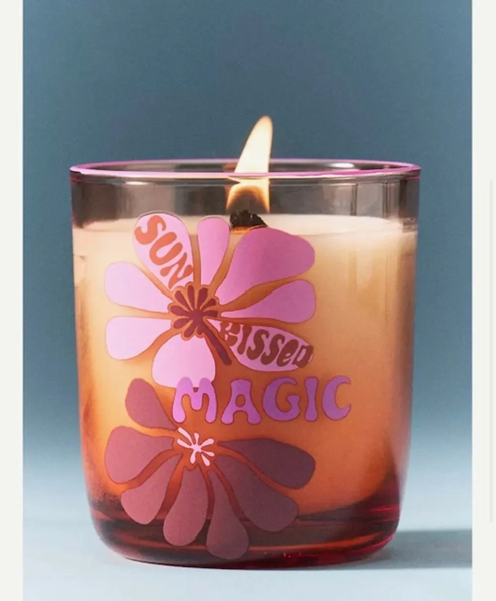 Sun-Kissed Magic Floral Hibiscus Tide Glass Candle